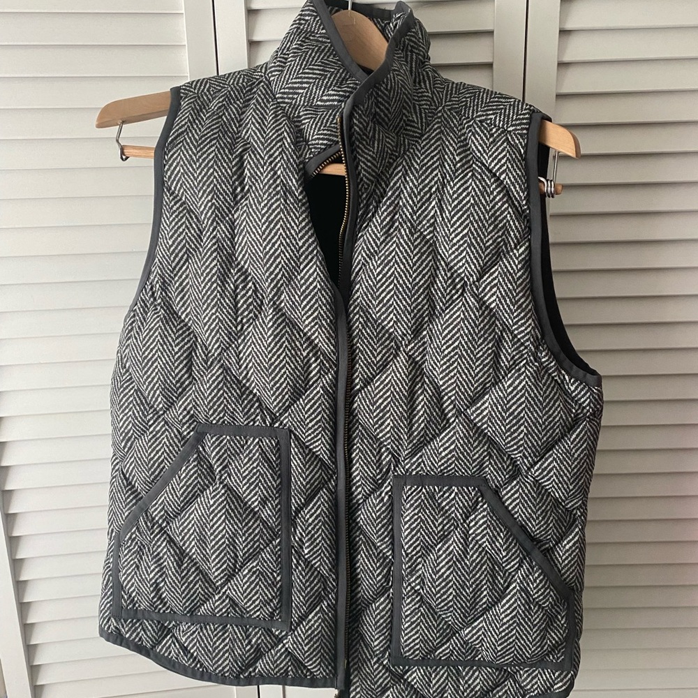 J. Crew Grey Herringbone Vest